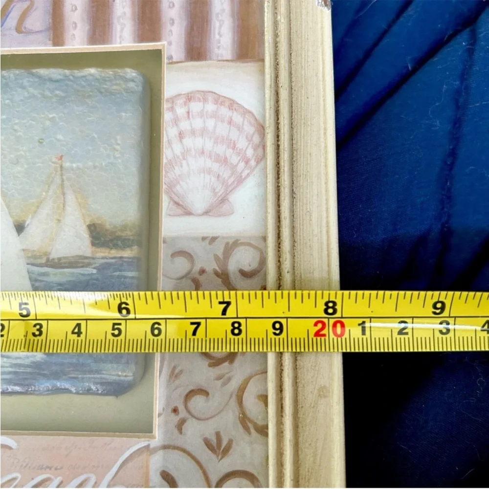 VTG Diorama Nautical Coastal Beach Boating Framed Wall Hanging Home Decor Art